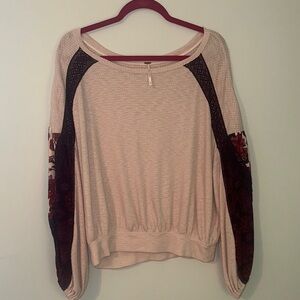 Free people Pink and purple Long Sleeve Top